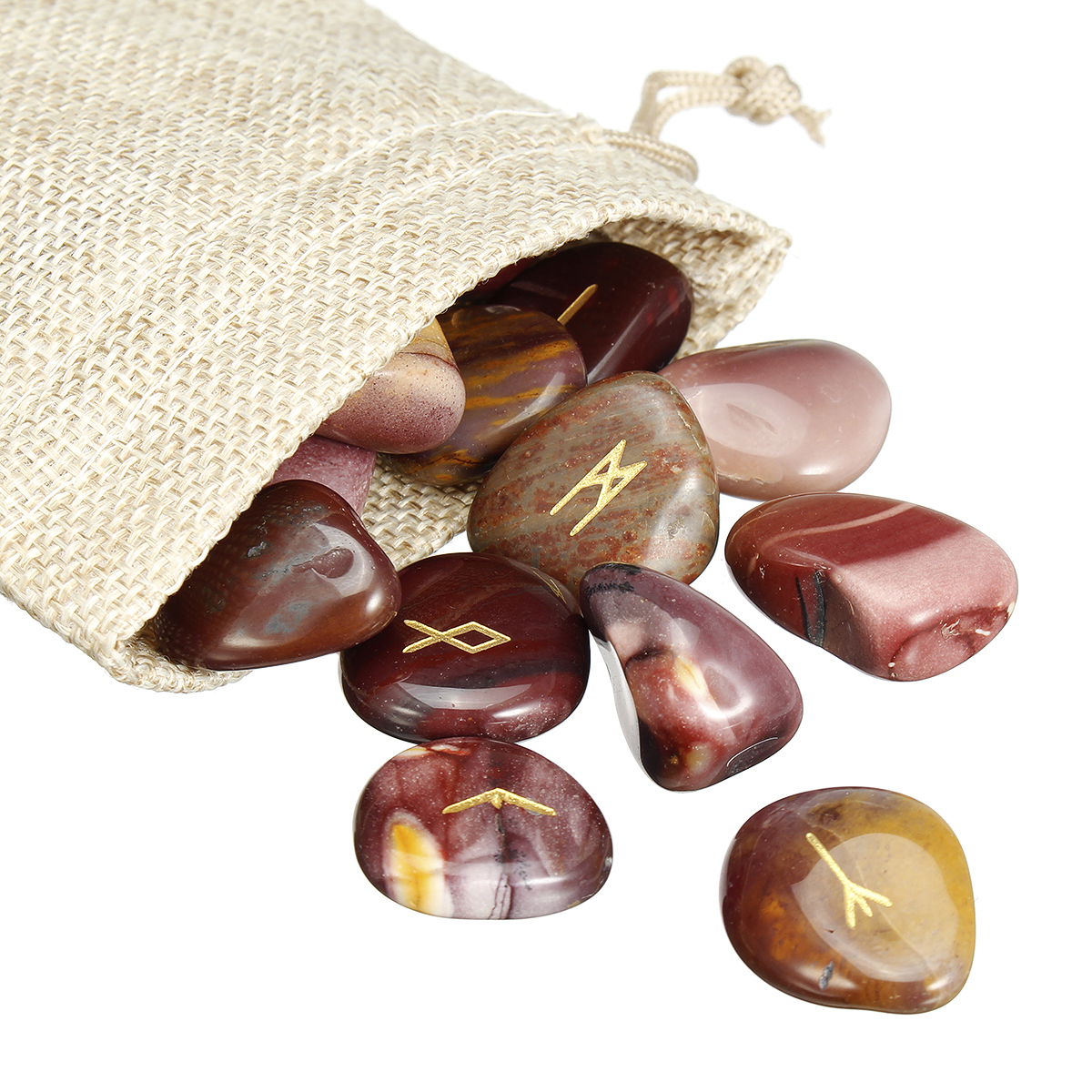 25pcsSet-Engraved-Chakra-Stones-Opal-Reiki-Healing-Energy-Palm-Natural-Gemstone-Decorations-1605766-7