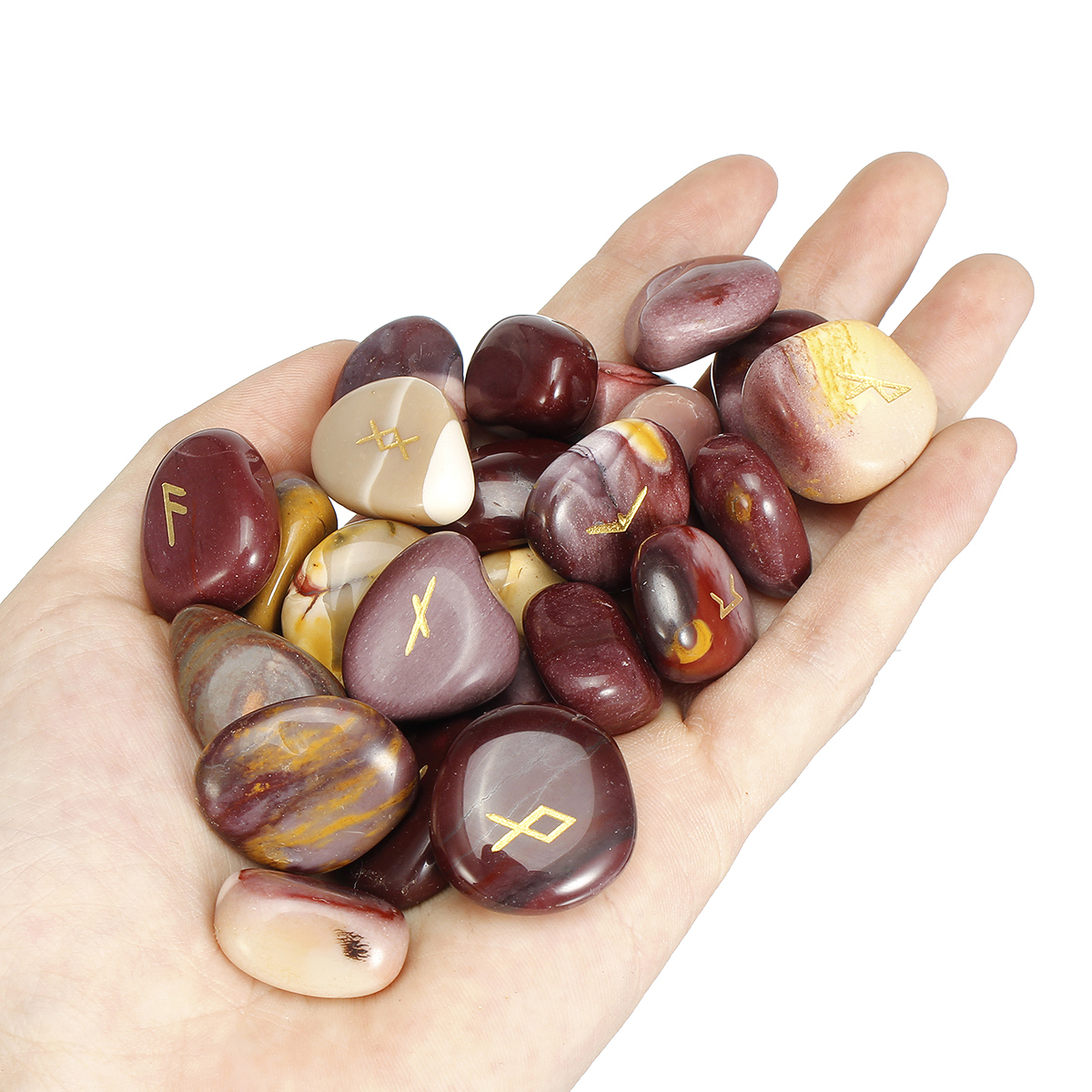 25pcsSet-Engraved-Chakra-Stones-Opal-Reiki-Healing-Energy-Palm-Natural-Gemstone-Decorations-1605766-10