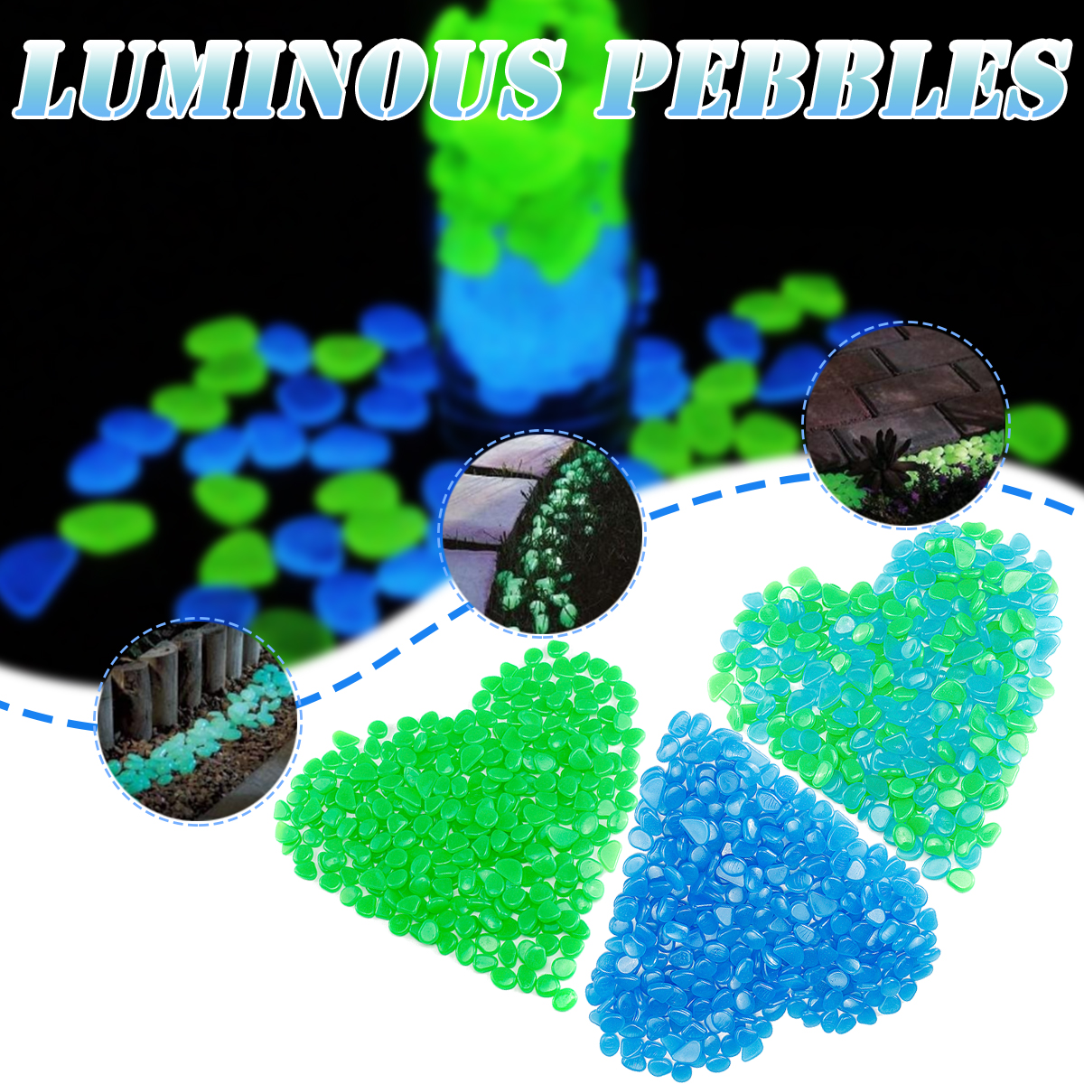 300Pcs-Luminous-Artificial-Pebbles-Stone-Aquarium-Fish-Tank-Garden-Outdoor-Decorations-1587480-1