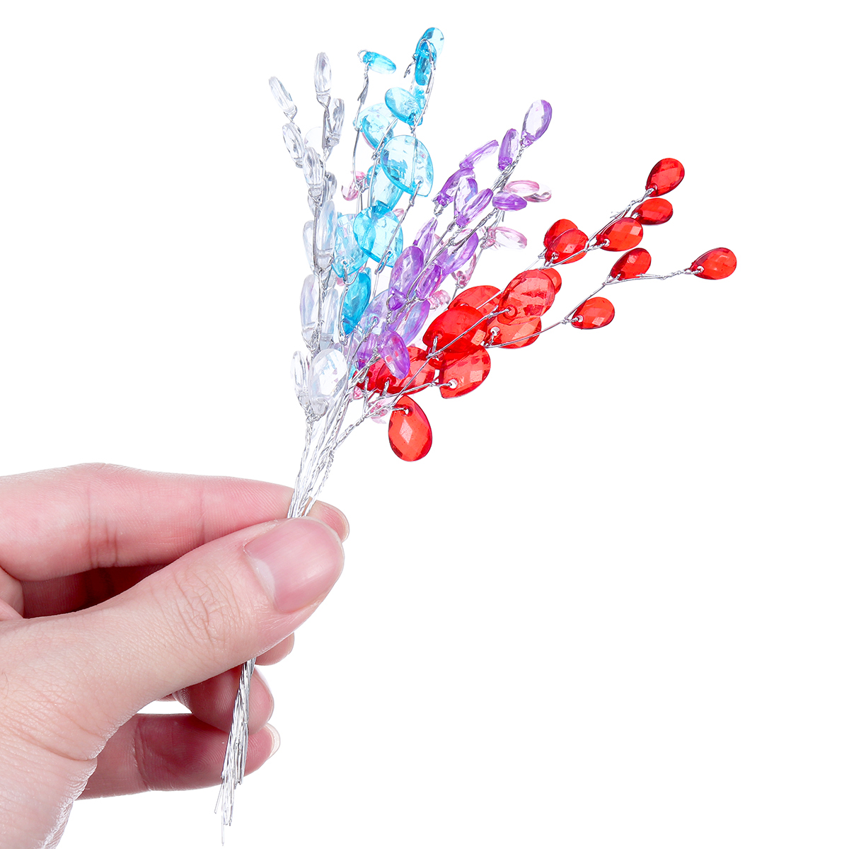 50PCS-DIY-Clear-Acrylic-Drops-Crystal-Bead-Spray-Wired-Stems-Wedding-Craft-Decorations-1442405-5