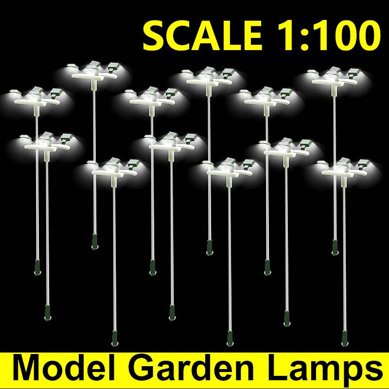 5Pcs-1871100-Model-Garden-Lamps-3V-1W-Lamppost-Landscape-4-Heads-Light-Model-1744467-4