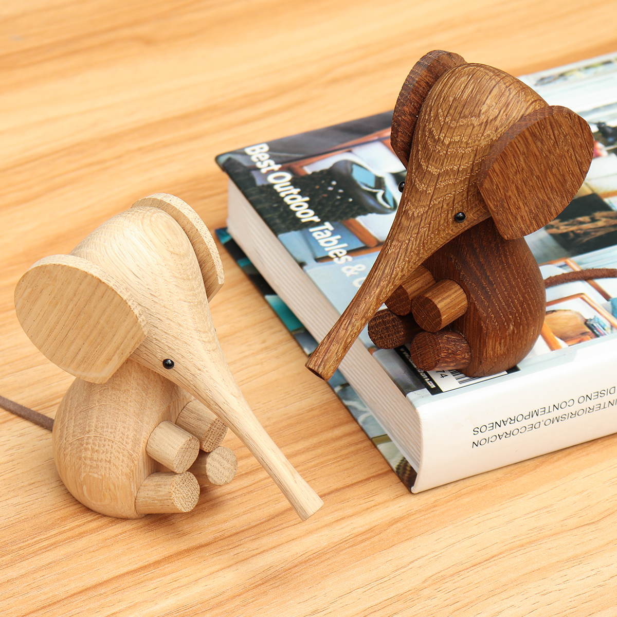 Adjustable-Handicraft-Elephant-Wooden-Animal-Doll-Smooth-Surface-Home-Decorations-Gift-1640775-2