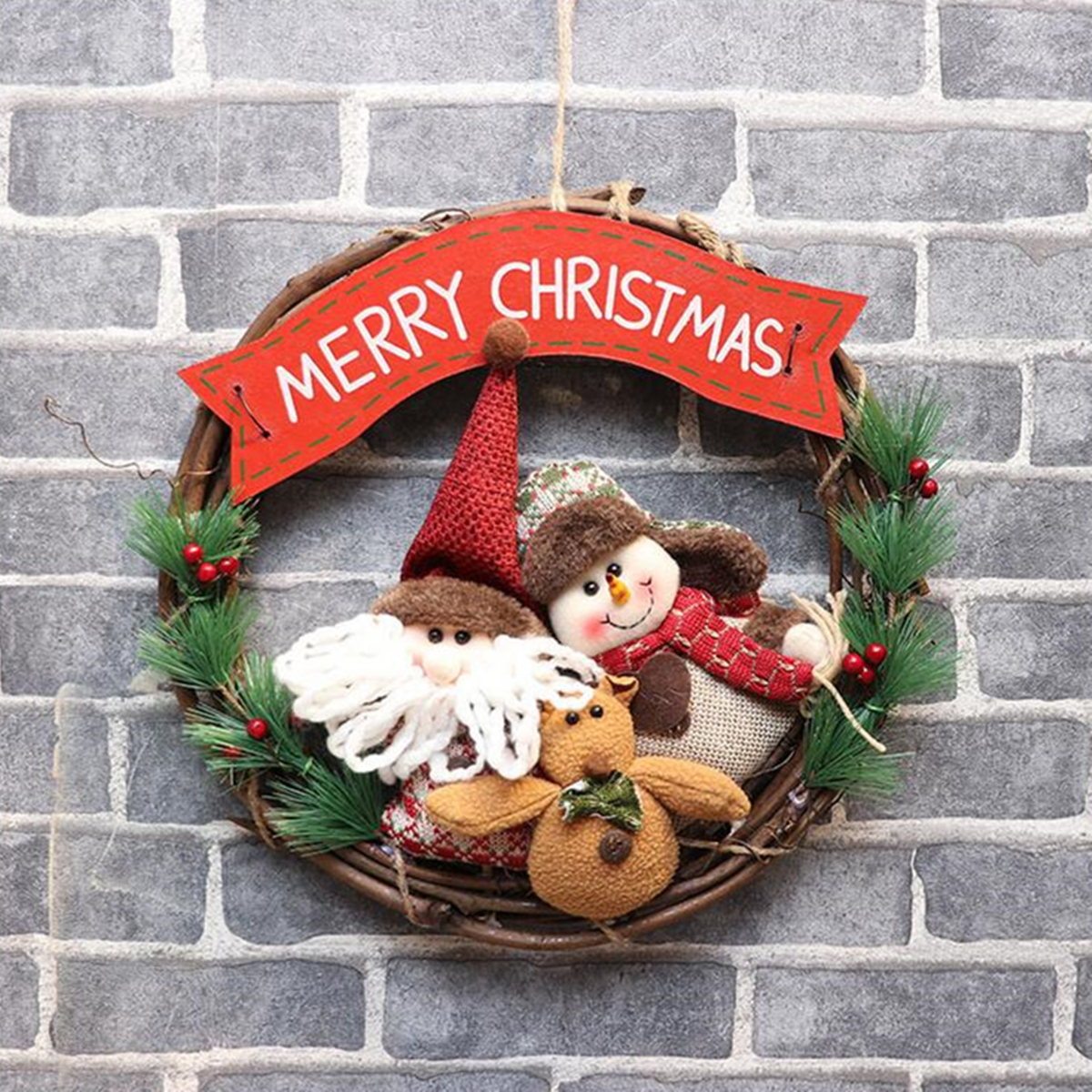 Christmas-Rattan-Wreath-Wall-Door-Decorations-Santa-Claus-Snowman-Bear-Garland-1406478-4