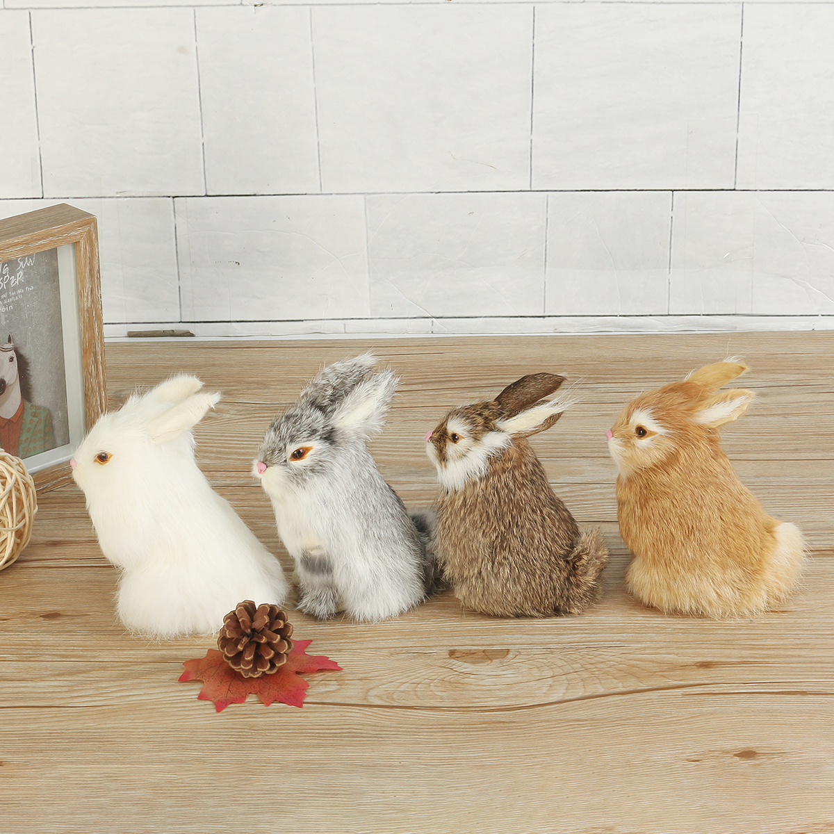 GrayYellowBrownWhite-Rabbits-Handmade-Easter-Bunnies-Home-Decorations-Desktop-Ornament-1452976-4