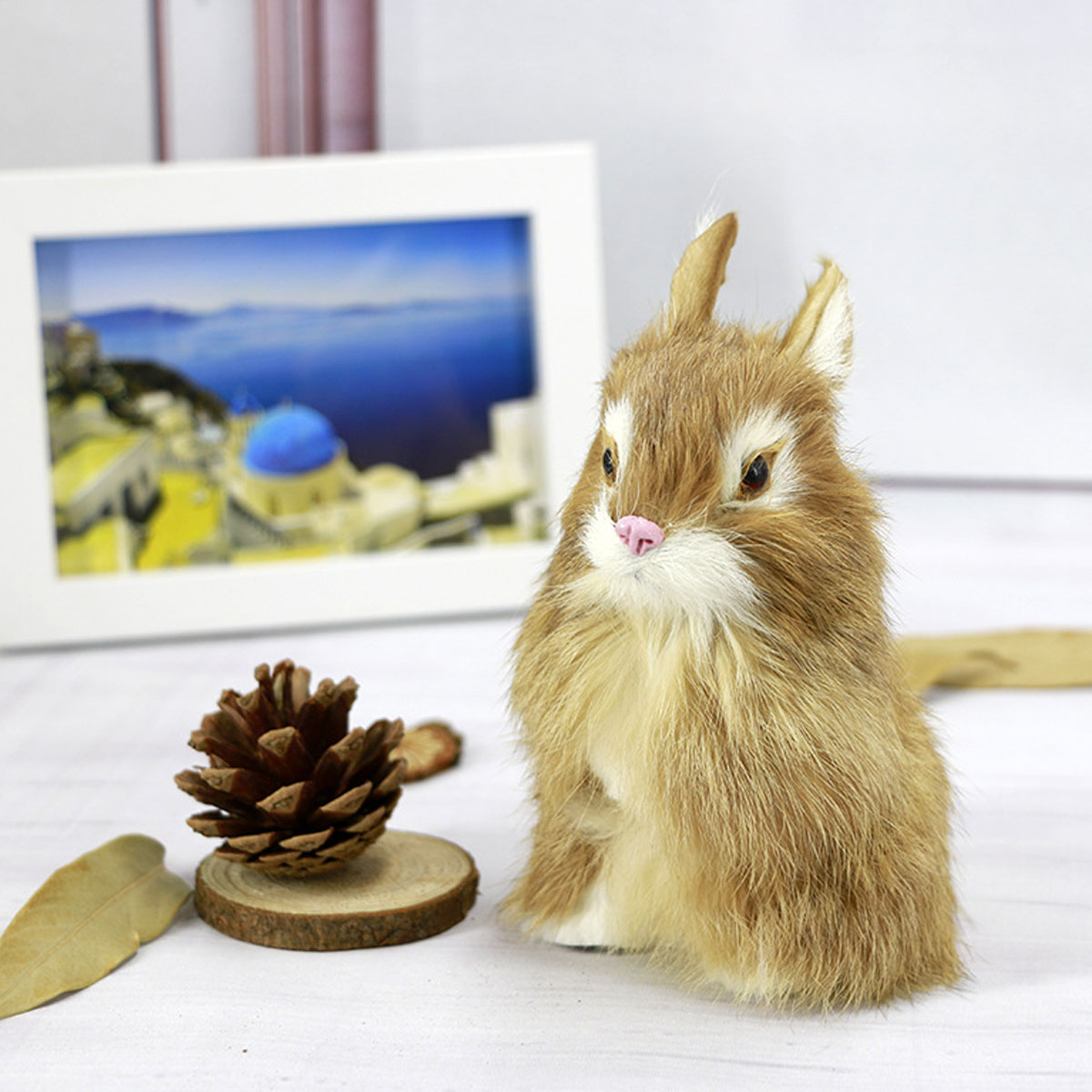 GrayYellowBrownWhite-Rabbits-Handmade-Easter-Bunnies-Home-Decorations-Desktop-Ornament-1452976-5