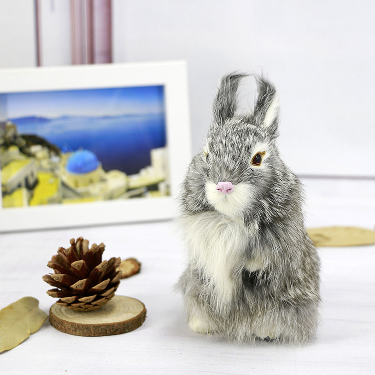 GrayYellowBrownWhite-Rabbits-Handmade-Easter-Bunnies-Home-Decorations-Desktop-Ornament-1452976-6