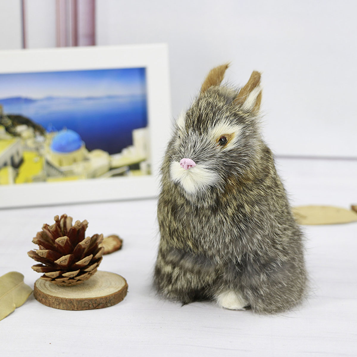 GrayYellowBrownWhite-Rabbits-Handmade-Easter-Bunnies-Home-Decorations-Desktop-Ornament-1452976-7