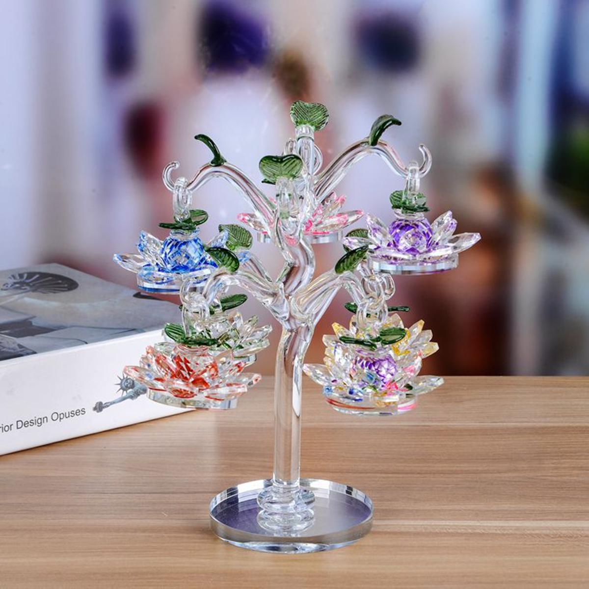 Transparent-Chirstmas-Tree-Hanging-Ornaments-60mm-Crystal-Glass-Lotus-Miniature-Figurine-Home-Decora-1453798-5