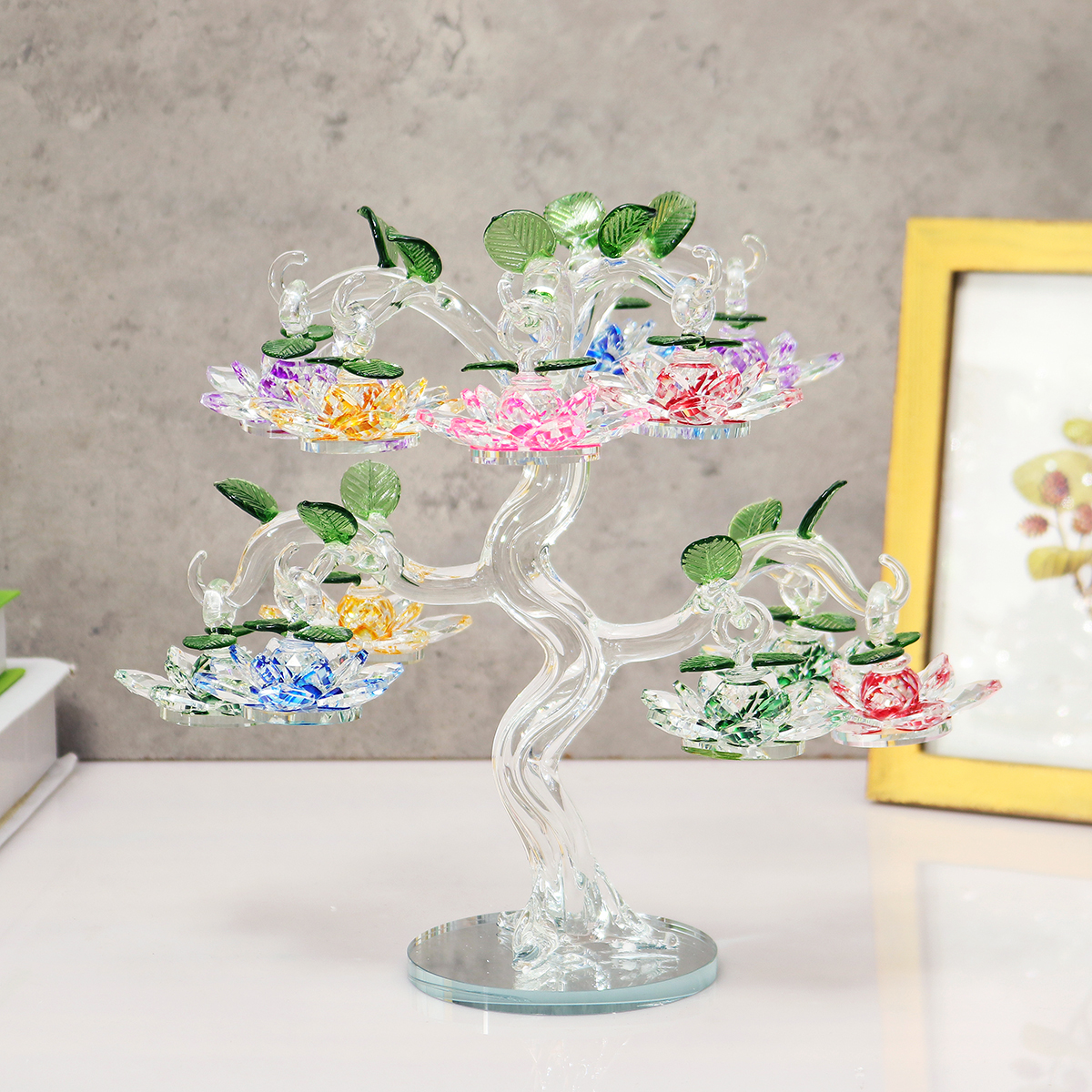 Transparent-Chirstmas-Tree-Hanging-Ornaments-60mm-Crystal-Glass-Lotus-Miniature-Figurine-Home-Decora-1453798-6