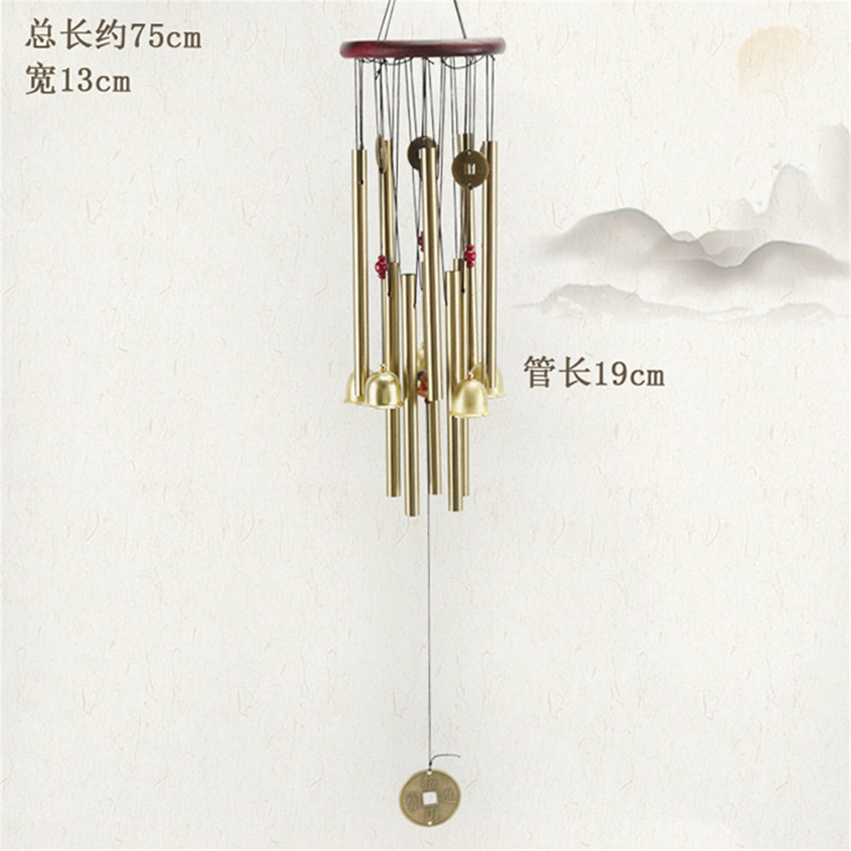 Wind-Chimes-Large-Tone-Resonant-Bell-10-Tubes-Chapel-Church-Garden-Decor-33quot-1694339-1