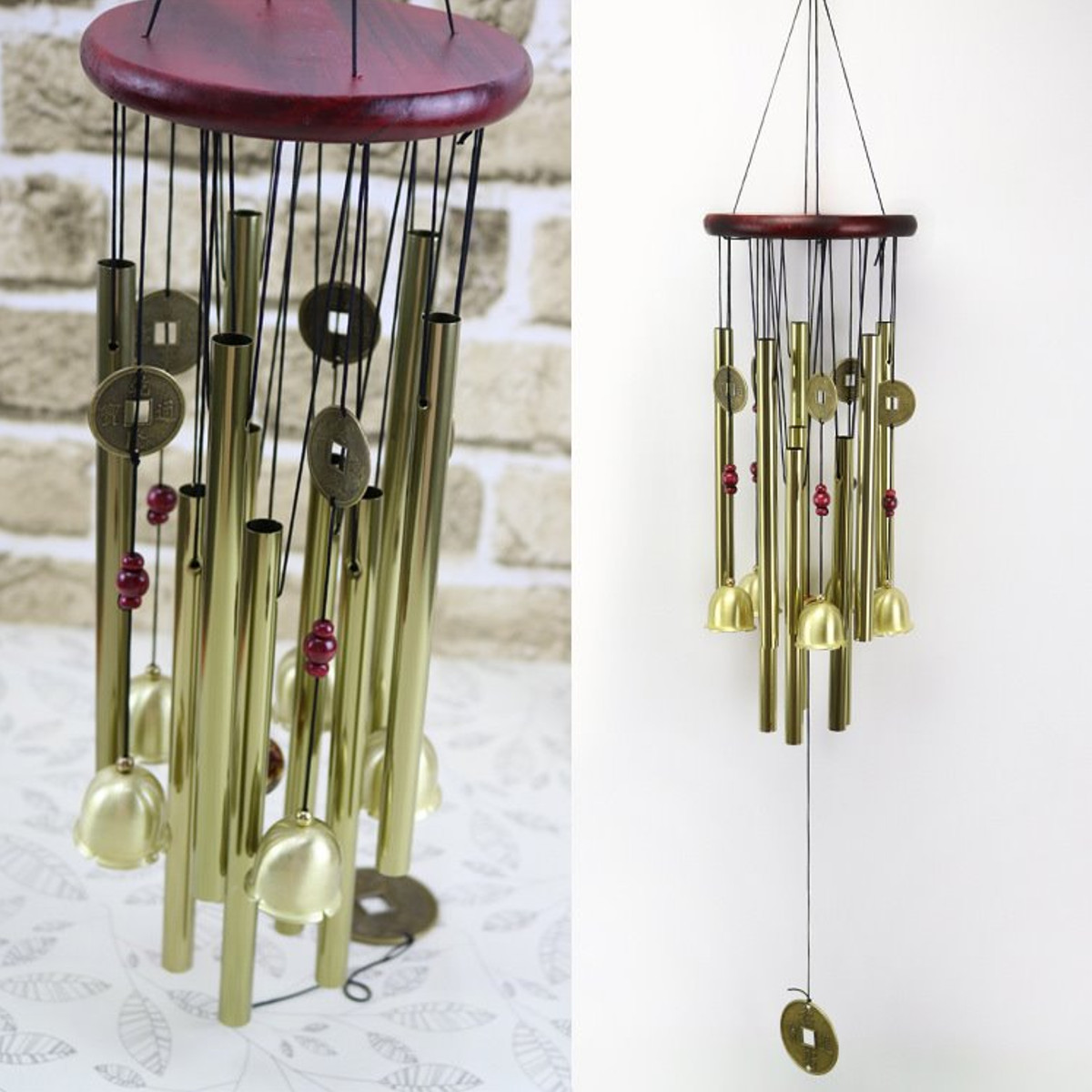 Wind-Chimes-Large-Tone-Resonant-Bell-10-Tubes-Chapel-Church-Garden-Decor-33quot-1694339-4