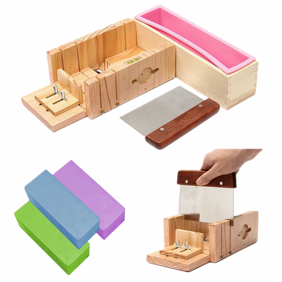 Wooden-Handmade-Loaf-Soap-Cake-Mould-Silicone-Making-Slicer-Cutter-1618567-2