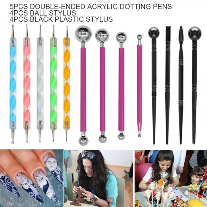 13pcs-Mandala-Pen-Dotting-Rock-Dot-Nail-Art-Paint-Stencil-Painting-Tools-Kit-1692642-2