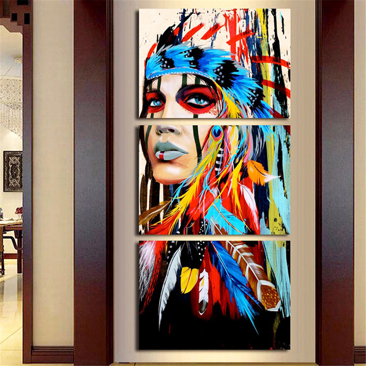 3Pcs-Set-Indian-Woman-Canvas-Paintings-Print-Picture-Modern-Art-Wall-Home-1165822-2