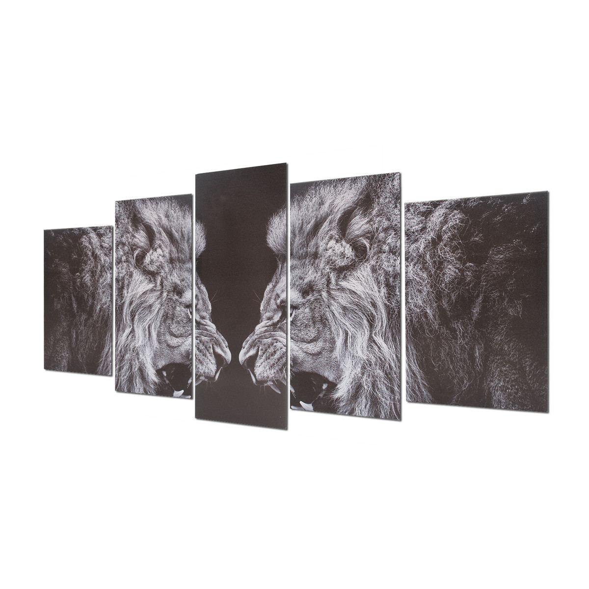 5Pcs-Black-White-Lion-Canvas-Print-Art-Painting-Wall-Picture-Home-Decor-Framed-Decorations-1114917-2