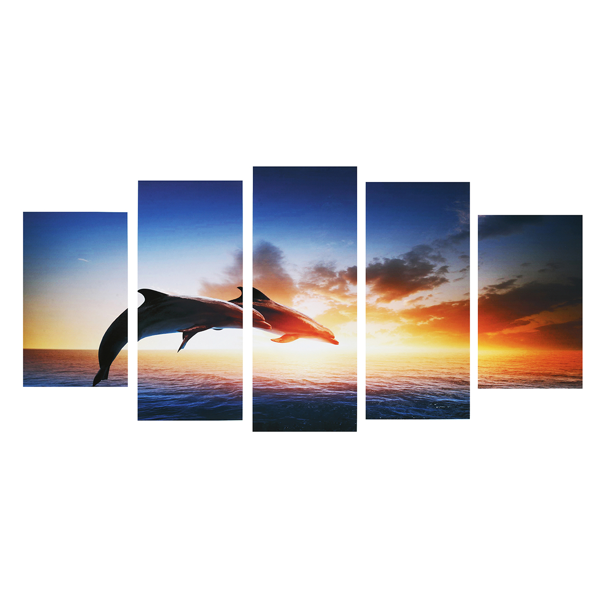 Dolphin-Sunset-Canvas-Print-Paintings-Poster-Wall-Art-Picture-Home-Decor-Unframed-1638931-5
