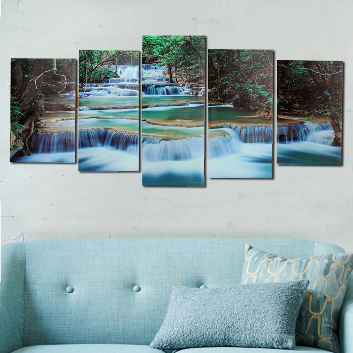 Large-Framed-Canvas-Prints-Forest-Waterfall-Painting-Home-Hanging-Wall-Decorations-1444004-3