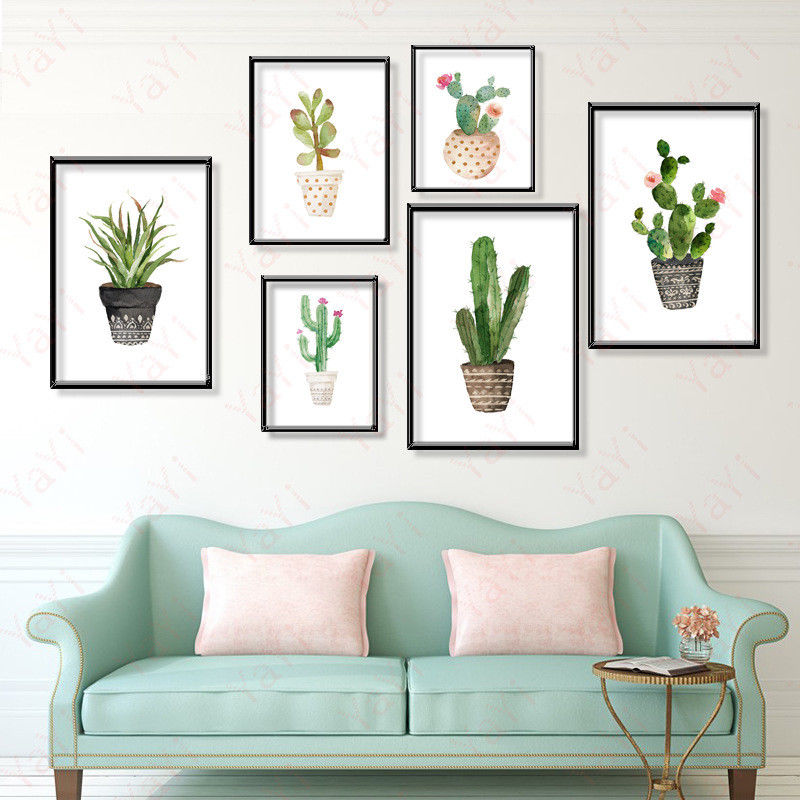 Watercolor-Cactus-Canvas-Painting-Unframed-Wall-mounted-Modern-Art-Painting-for-Living-Room-Bedroom--1867206-3