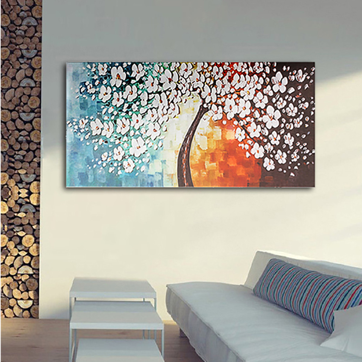 White-Plum-Flower-Tree-Oil-Paintings-Unframed-Canvas-Print-Wall-Art-Picture-Home-Decorations-1582919-2