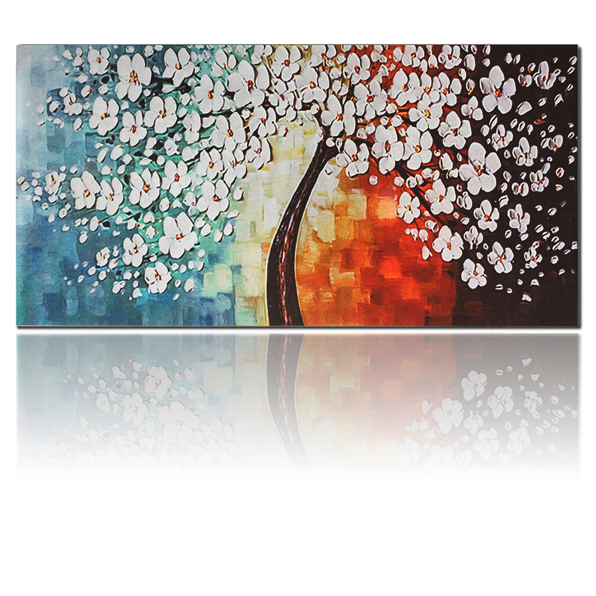 White-Plum-Flower-Tree-Oil-Paintings-Unframed-Canvas-Print-Wall-Art-Picture-Home-Decorations-1582919-3