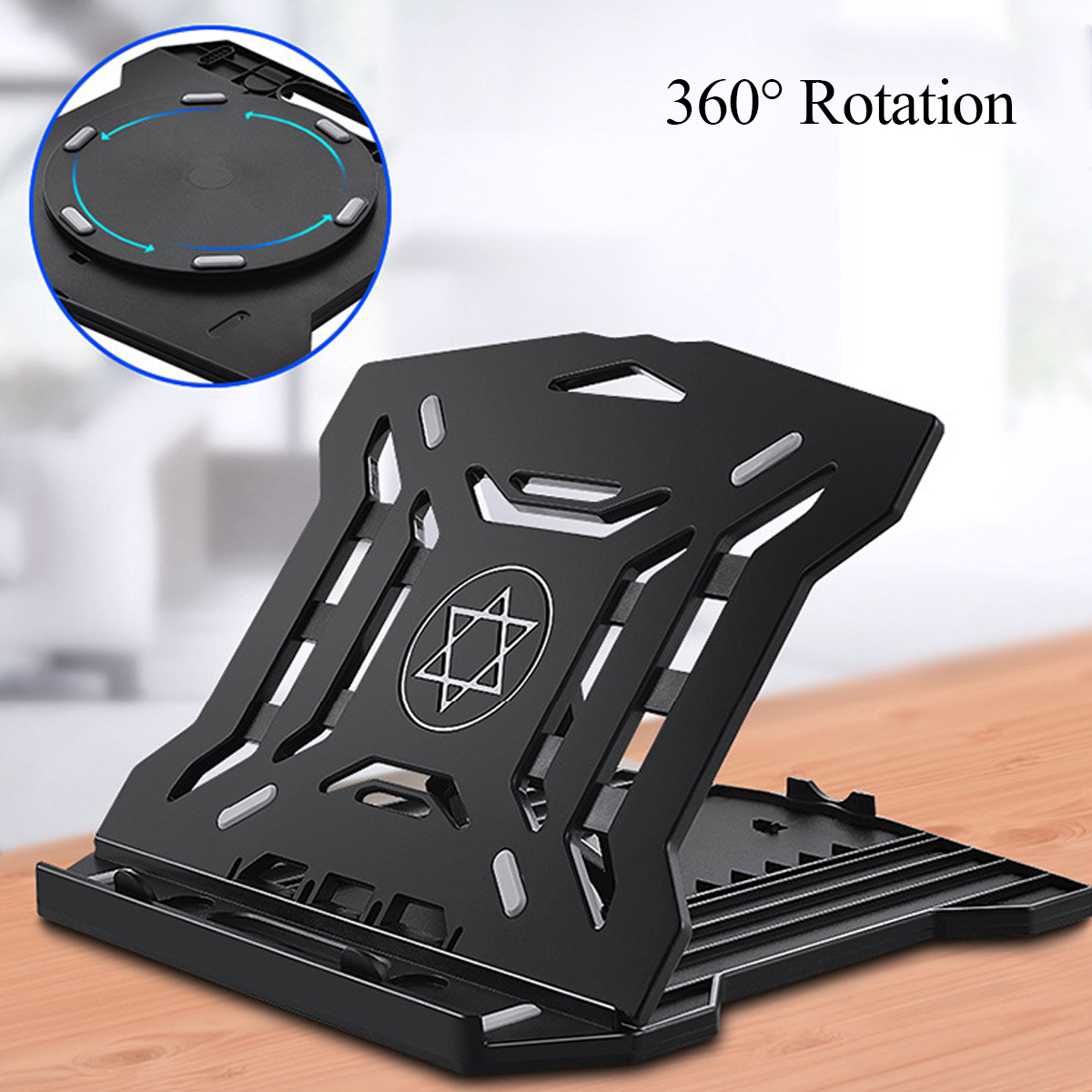 2-IN-1-Foldable-8-Level-Height-Adjustable-Macbook-Holder-Stand-Bracket-with-Phone-Holder-for-Laptops-1822444-2