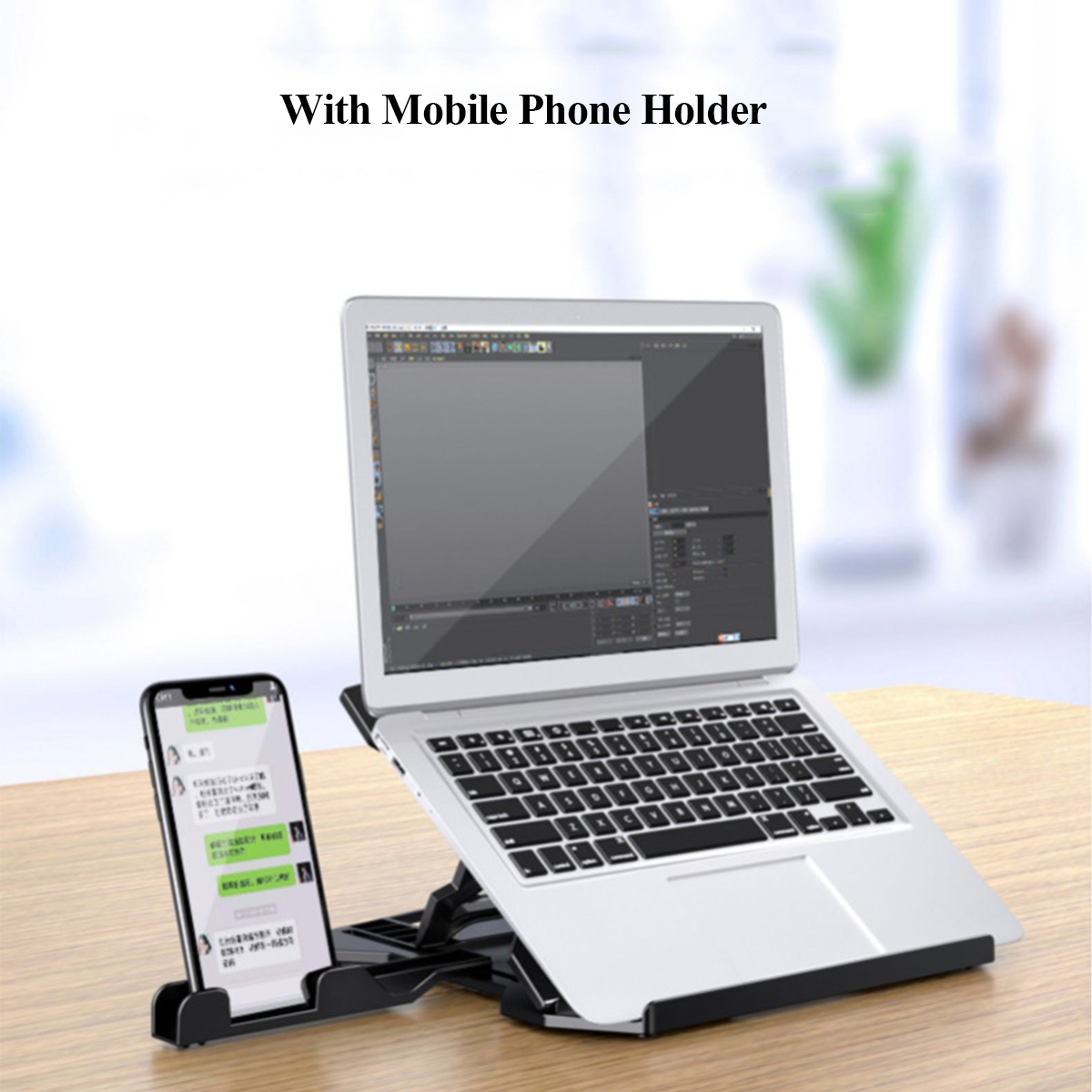 2-IN-1-Foldable-8-Level-Height-Adjustable-Macbook-Holder-Stand-Bracket-with-Phone-Holder-for-Laptops-1822444-6