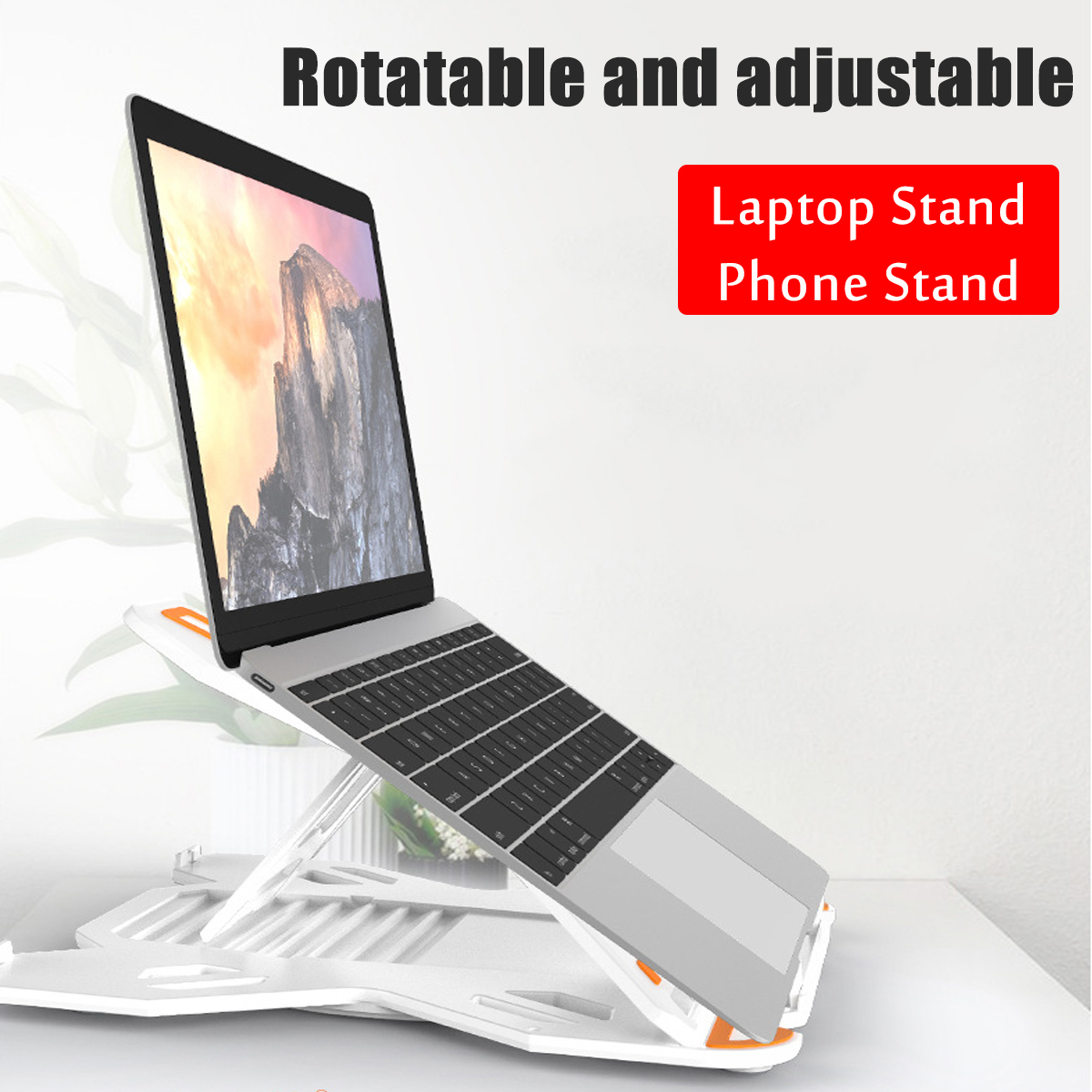 2-in-1-Foldable-Rotatable-Adjustable-Macbook-Stand-Holder-Cooler-with-Phone-Stand-1779286-3