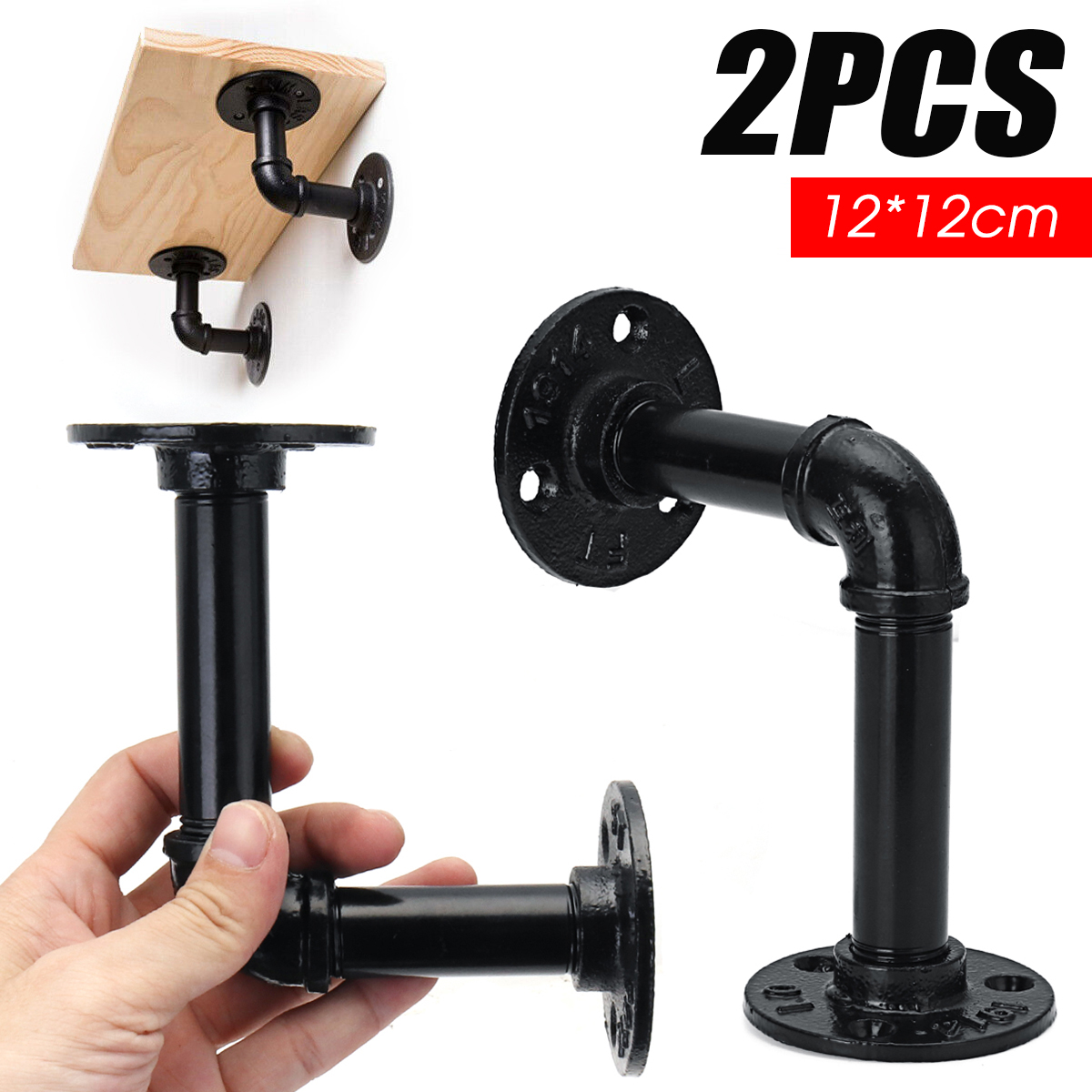 2pcs-Vintage-Iron-Pipe-Shelf-Bracket-Wall-Mounted-Board-Support-Holder-1822413-1