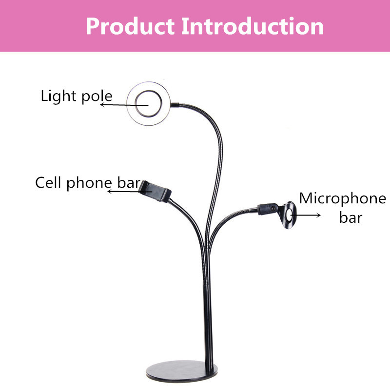 3-in-1-Live-Streaming-Adjustable-Fill-Light-Microphone-Clip-Desktop-Phone-Holder-for-Mobile-Phone-1289655-2