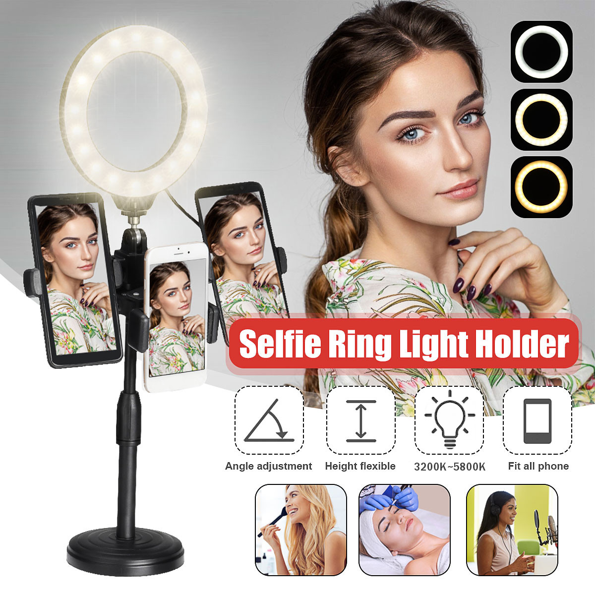 3200K-5800K-Desktop-Live-Stream-Selfie-Make-up-LED-Ring-Light-Fill-in-Light-Clip-Phone-Holder-Tik-To-1682039-1