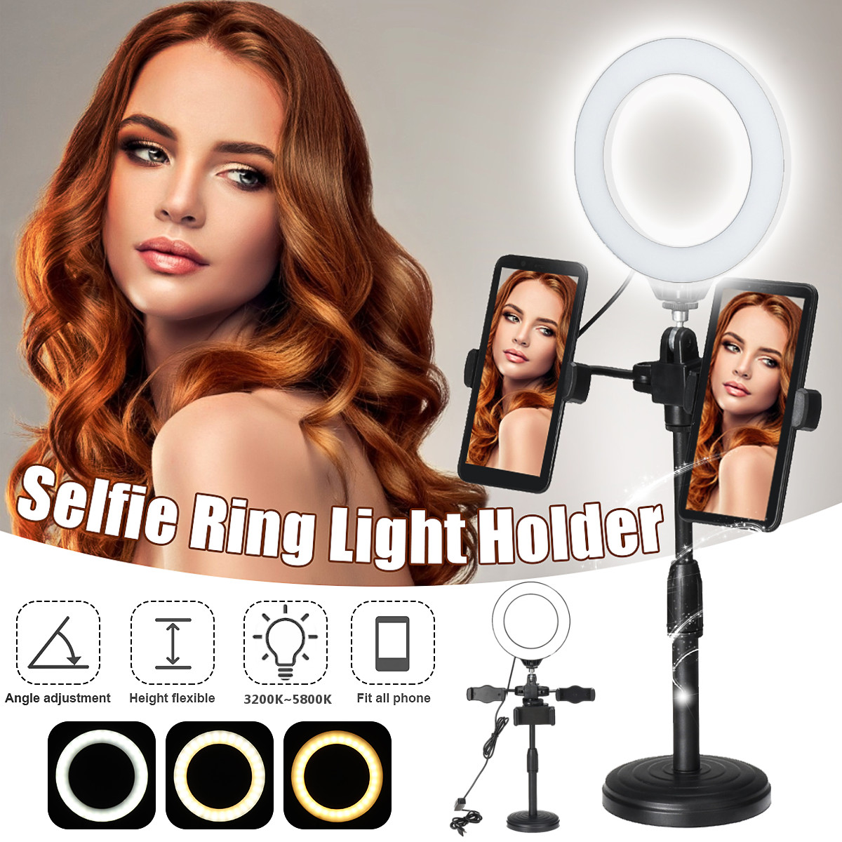 3200K-5800K-Desktop-Live-Stream-Selfie-Make-up-LED-Ring-Light-Fill-in-Light-Clip-Phone-Holder-Tik-To-1682039-2