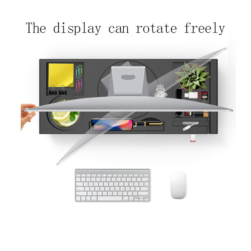 360deg-Rotatable-Macbook-iMac-Monitor-Computer-Display-Riser-Desktop-Monitor-Stand-with-USB-Charging-1872033-3