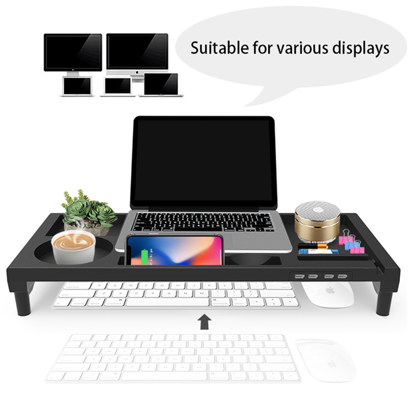 360deg-Rotatable-Macbook-iMac-Monitor-Computer-Display-Riser-Desktop-Monitor-Stand-with-USB-Charging-1872033-5