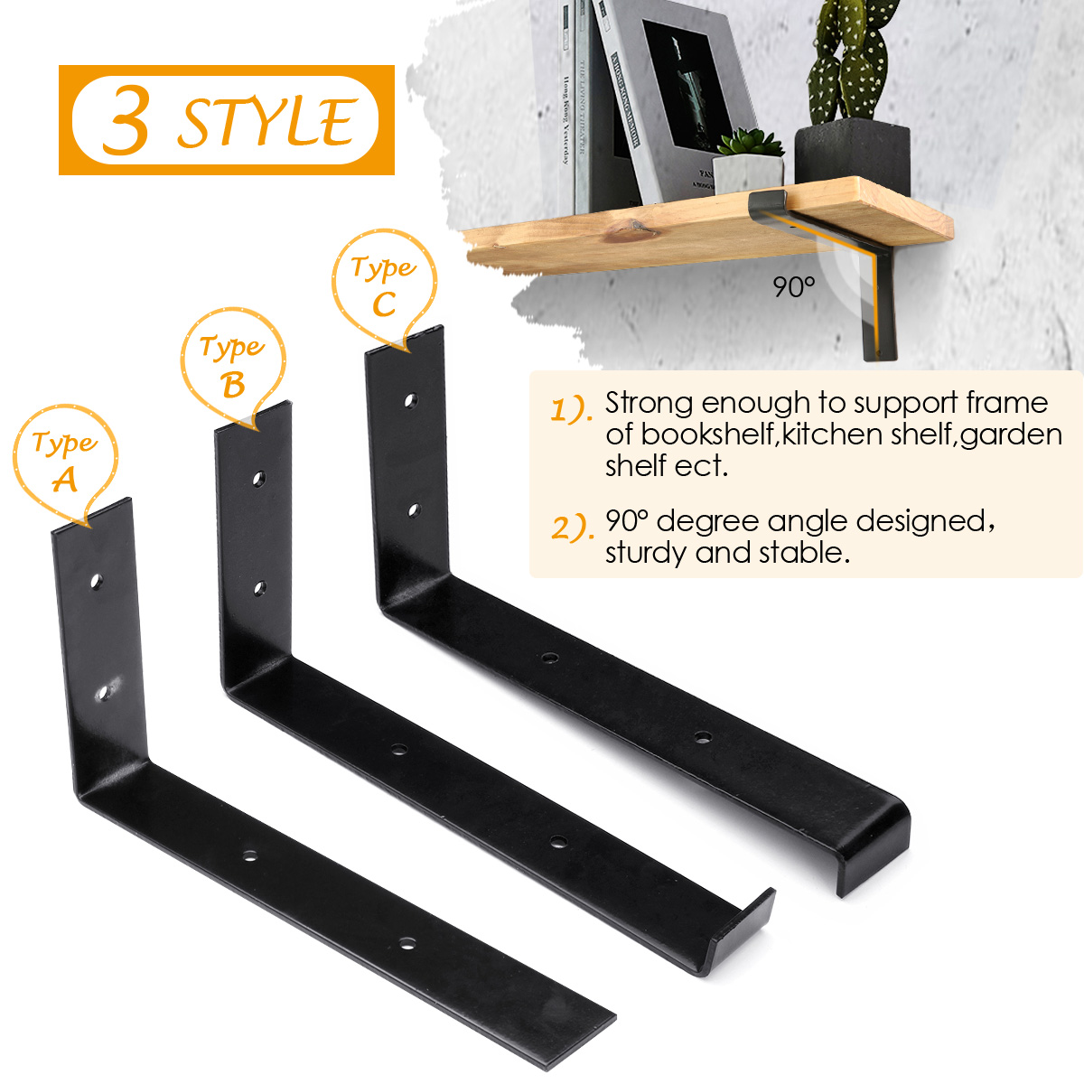 4PCS-Set-Wall-Mounted-Floating-Shelves-Holder-DIY-Storage-Shelving-Display-Bracket-1824242-3