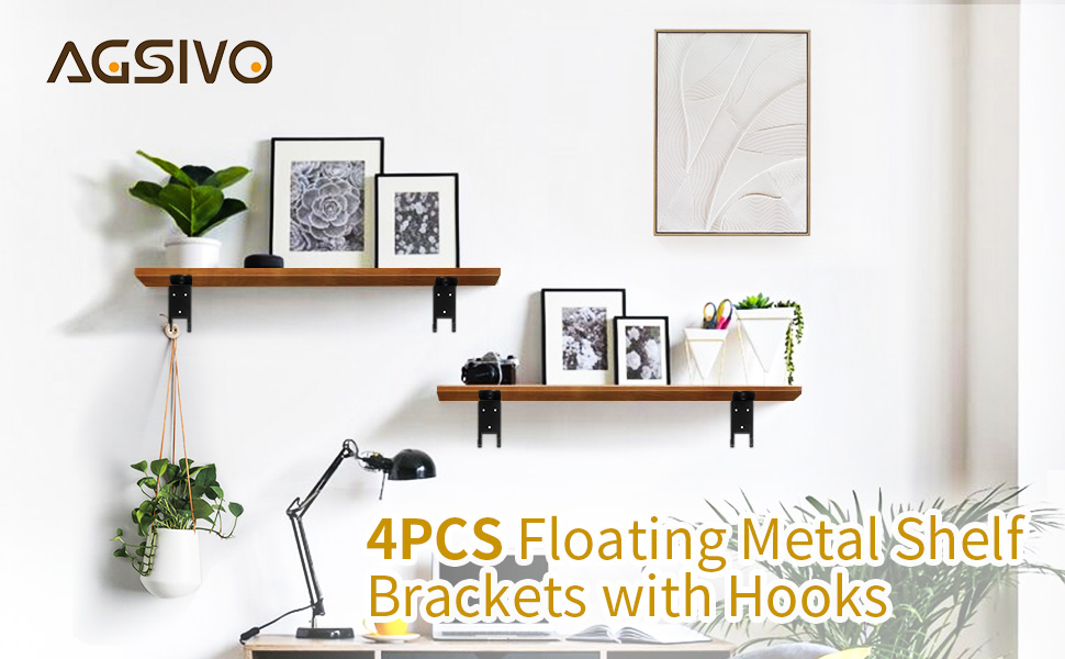 AGSIVO-4pcs-Vintage-with-Hook-Wall-Mounted-Floating-Hanging-Shelf-Board-Support-Holder-1822417-1