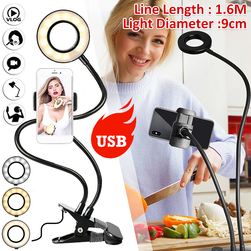 BG12W-2-in-1-Flexible-Controllable-USB-Interface-9cm-12W-LED-Selfie-Ring-Light--Desktop-Phone-Holder-1688720-1