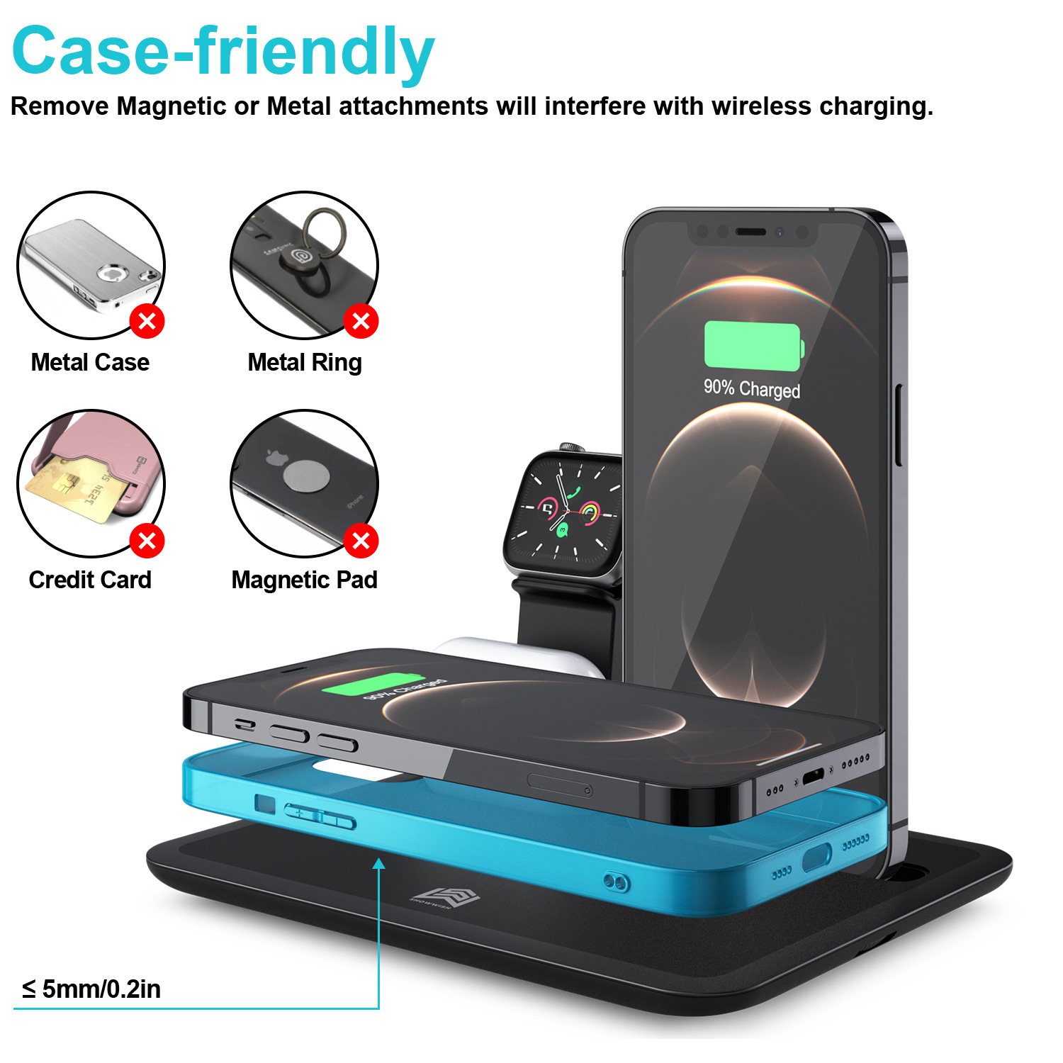 Bakeey-15W-Qi-Fast-Charging-Multifunctional-Wireless-Charger-Mobile-Phone-Holder-Docking-Stand-for-A-1847564-8