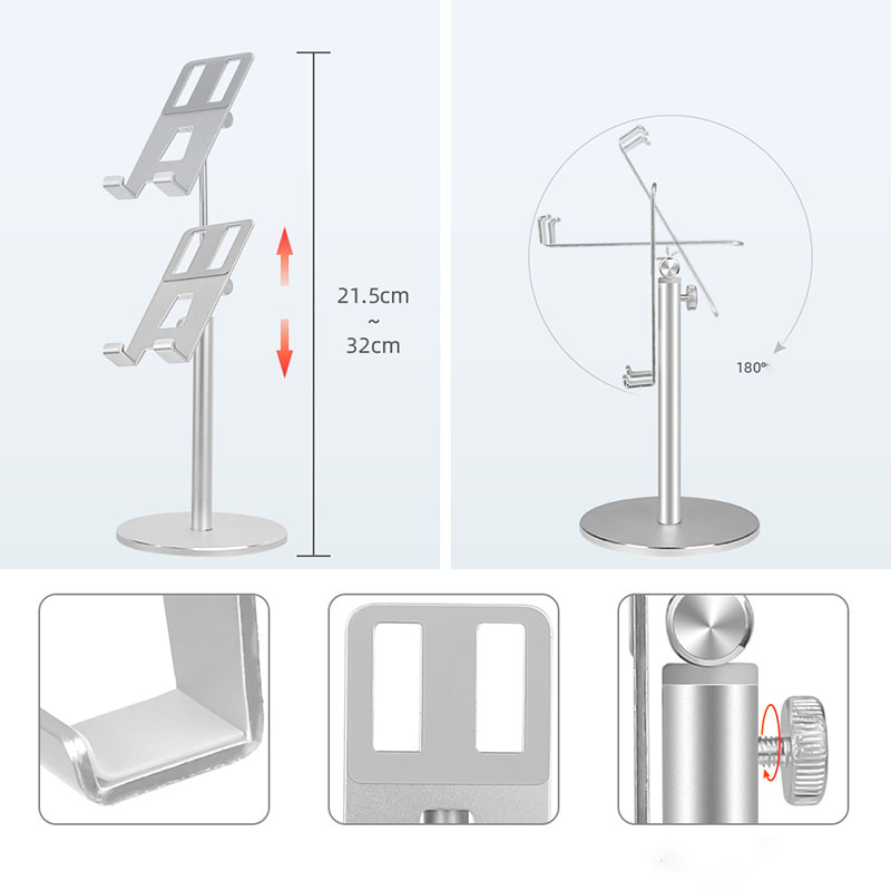 Bakeey-180-Degree-Up-Down-Height-Adjustable-Aluminum-Alloy-Desktop-Phone-Holder-Tablet-Stand-for-Sma-1606189-2