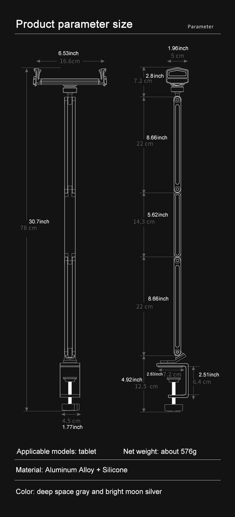 Bakeey-360deg-Degree-Rotation-Long-Arm-PhoneTablet-Holder-Three-Shaft-Design-Multi-Angle-Adjustable--1933927-11