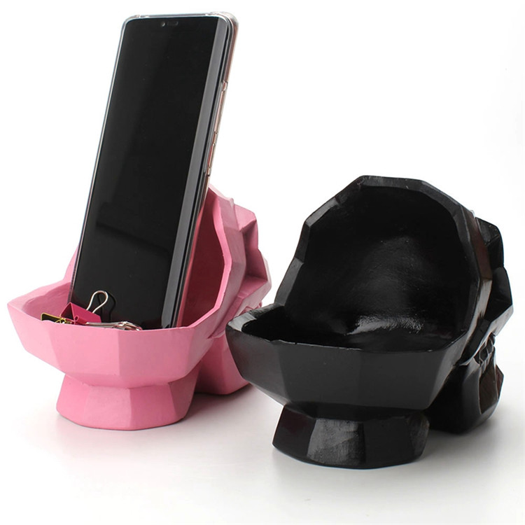 Bakeey-Abstract-Skull-Pattern-Resin-Desktop-Phone-Holder-Storage-Box-Office-Bar-Home-Crafts-Ornament-1634631-5