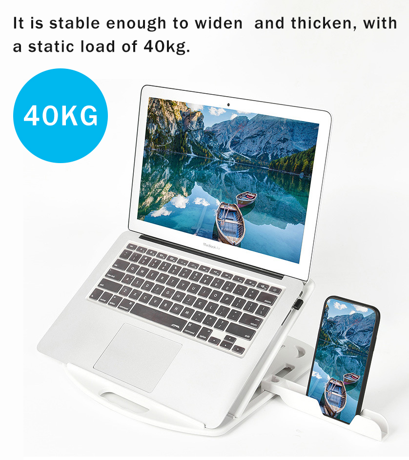 Bakeey-Foldable-Height-Adjustable-Telecommuting-Macbook-Laptop-Heat-Dissipation-Stand-With-Phone-Hol-1711601-4