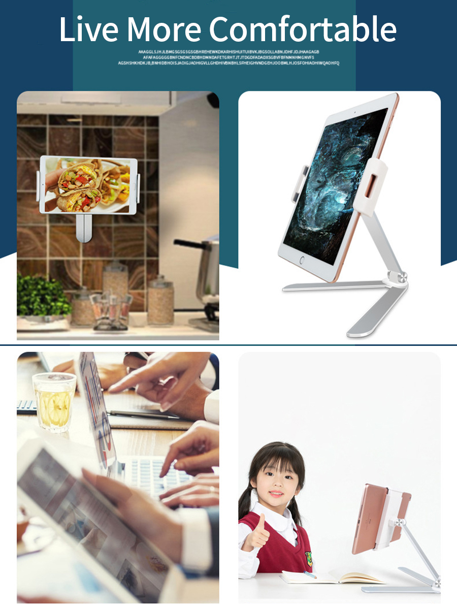 Bakeey-Folding-Phone-Tablet-Holder-Stand-Free-Adjustment-Angle-Wall-Desktop-Bracket-for-iPad-Mini-1898624-6