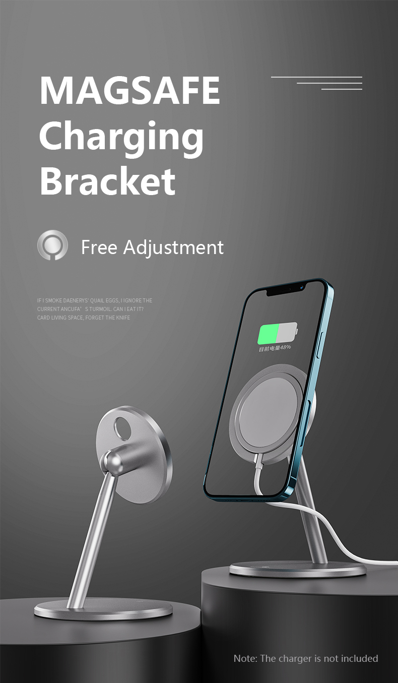 Bakeey-For-Magsafe-Phone-Charger-Holder-Aluminium-Alloy-Bracket-360degRotation-For-iPhone-12-Series--1780269-1