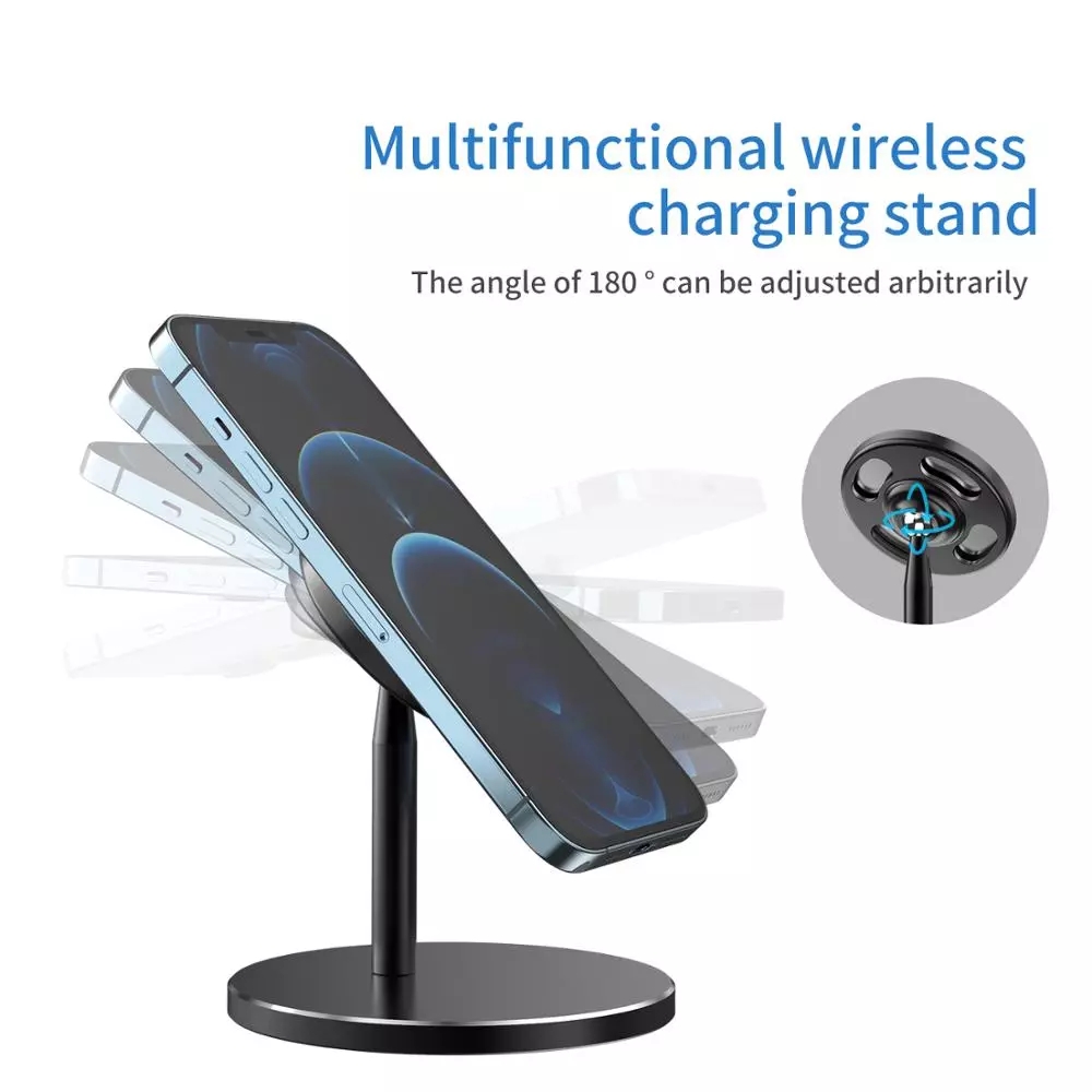 Bakeey-MagSafe-Magnetic-360-Degree-Aluminum-Alloy-Wireless-Charger-Holder-Stand-for-iPhone-12-Series-1785496-4
