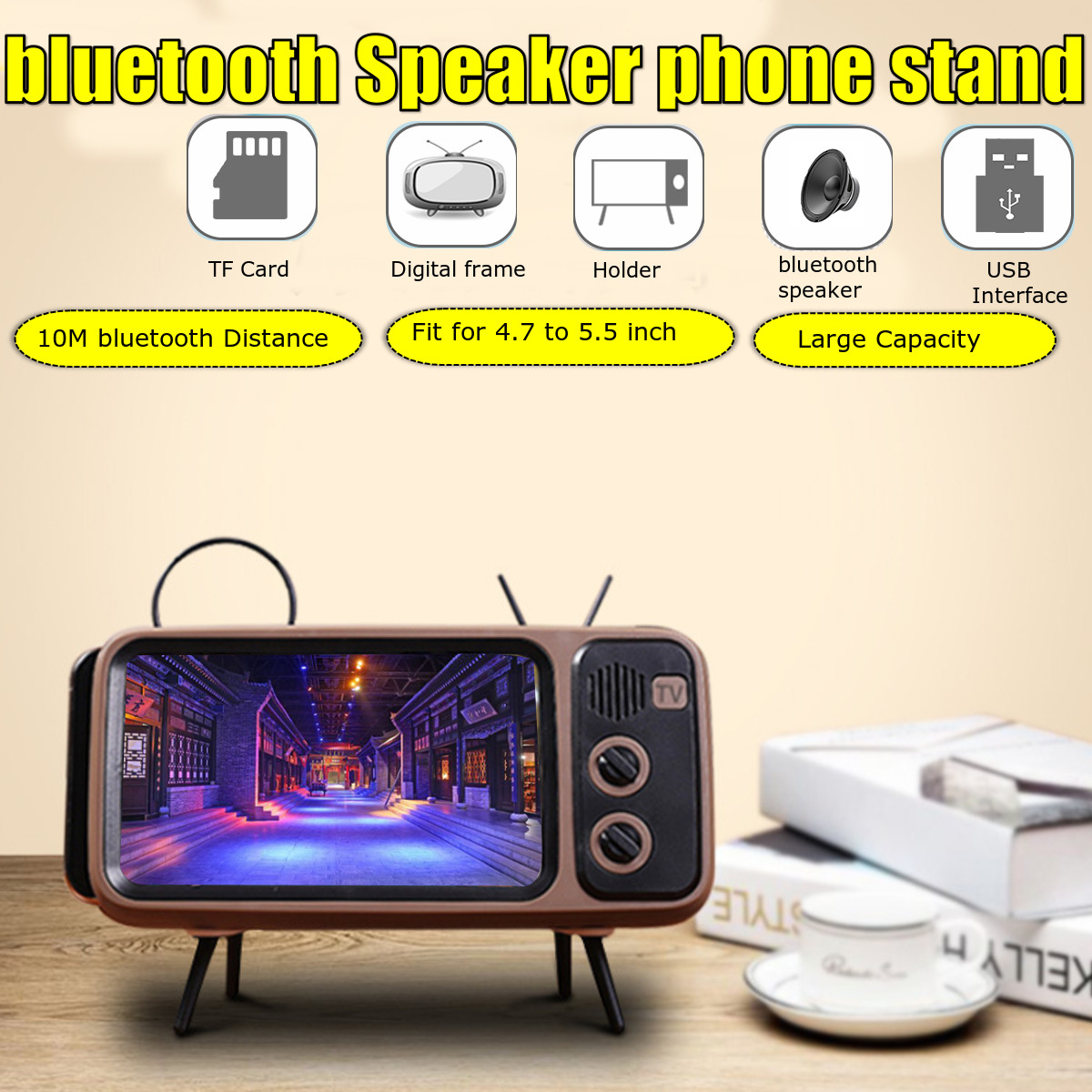 Bakeey-Mini-Retro-TV-Pattern-bluetooth-Speaker-Desktop-Cell-Phone-Stand-Holder-Lazy-Bracket-for-Mobi-1634628-1