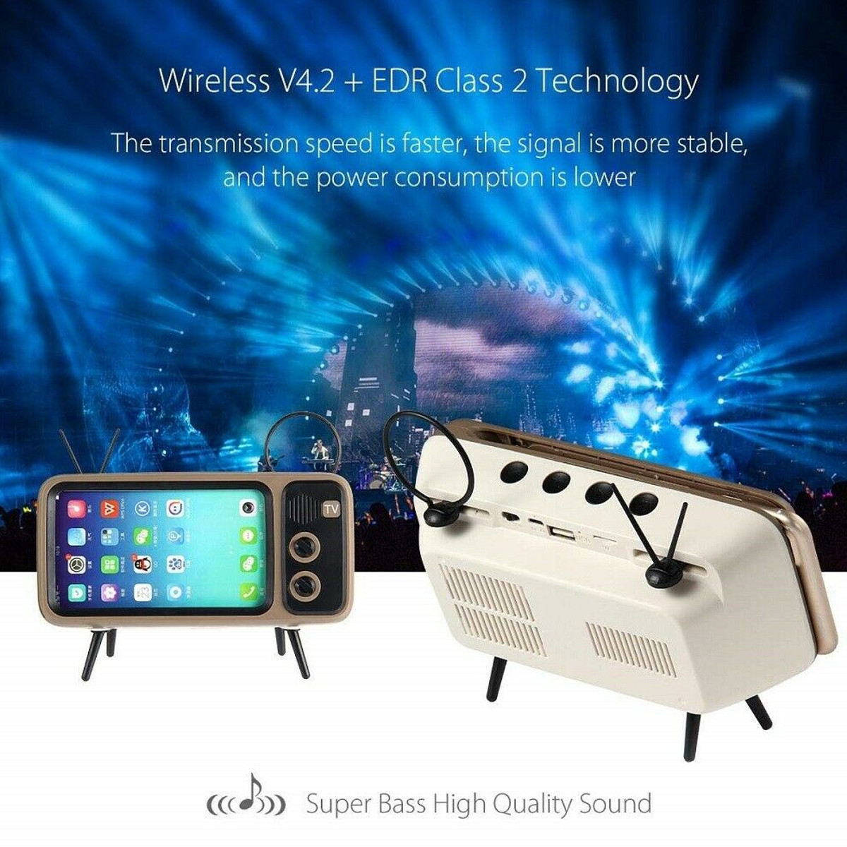 Bakeey-Mini-Retro-TV-Pattern-bluetooth-Speaker-Desktop-Cell-Phone-Stand-Holder-Lazy-Bracket-for-Mobi-1634628-3