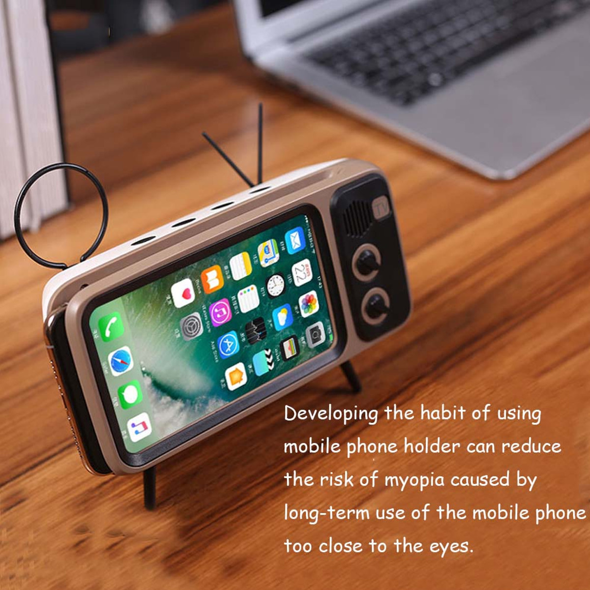 Bakeey-Mini-Retro-TV-Pattern-bluetooth-Speaker-Desktop-Cell-Phone-Stand-Holder-Lazy-Bracket-for-Mobi-1634628-4