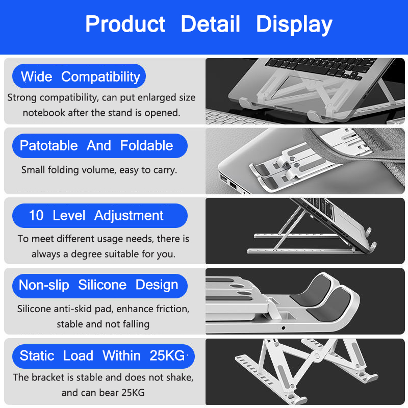 Bakeey-Universal-10-Gear-Height-Adjustable-Heat-Dissipation-ABS-Macbook-Desktop-Stand-Holder-for-10--1769392-12