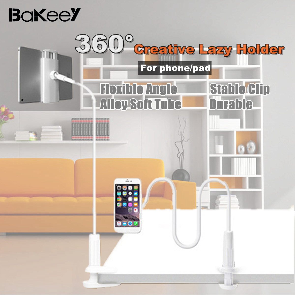 Bakeey-Universal-Flexible-360-Degree-Rotation-Long-Arm-Lazy-Phone-Holder-Bed-Desktop-Table-Mount-Bra-1662765-1