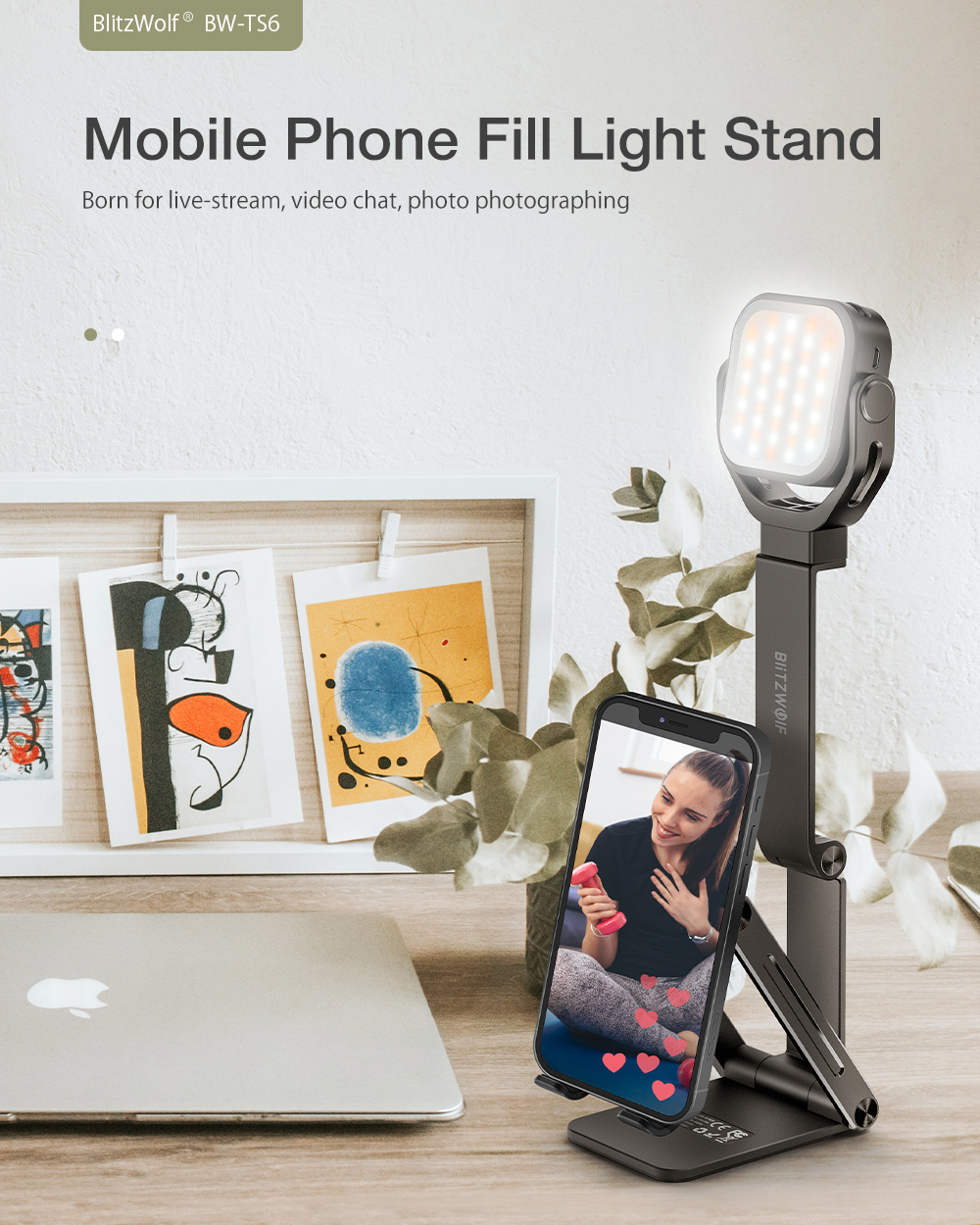 Blitzwolf-TS6-2-In-1-Foldable-Multi-Angle-Desktop-Phone-Holder-Fill-Light-Stand-Multiple-Color-Tempe-1858688-1